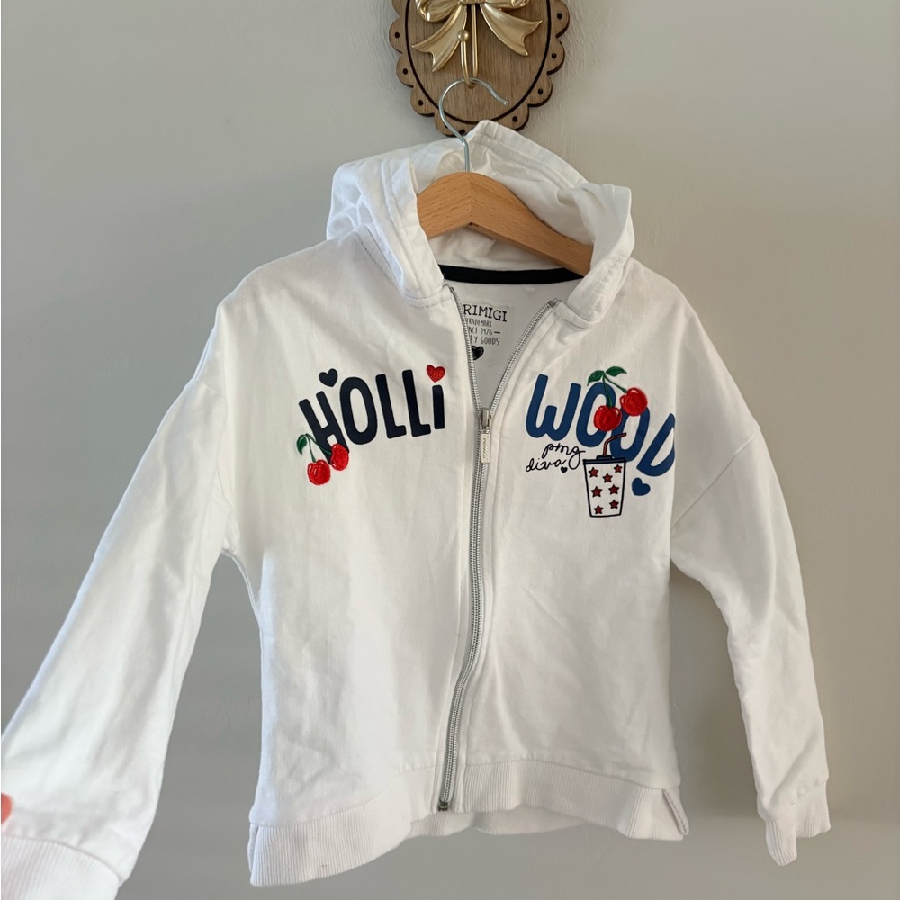 Primigi White Hoodie with Cherry and Hollywood Design